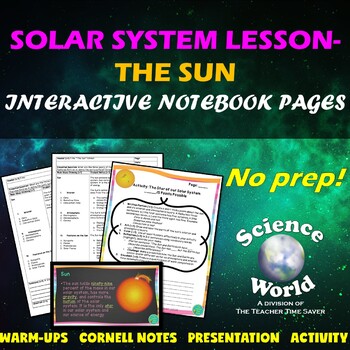 Preview of Sun Lesson | Astronomy Space Notebook | Middle School Science