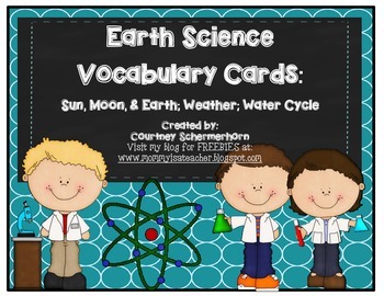 Preview of Vocabulary Cards-Earth Science (Weather; Earth/Sun/Moon; Water Cycle)