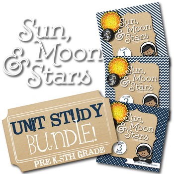 Preview of Sun, Moon, and Stars Unit Study Multi-Grade Bundle