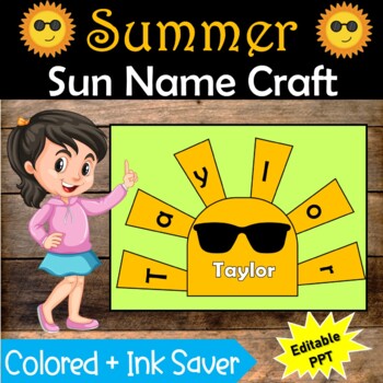 Sun Name Craft, Summer Activities Craft for Kindergarten & Preschool