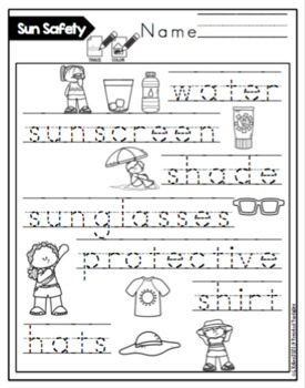 Sun Safety Plus Craft No Prep By Preschool Printable Tpt