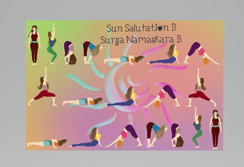 Preview of Yoga clipart Sun Salutation B (graphics ONLY)
