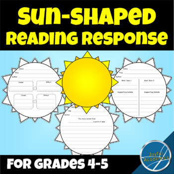 Preview of Sun Shaped Reading Response for Any Book Grades 4-5