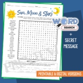 Observing Sun, Star, and Moon Word Search Puzzle Vocabular