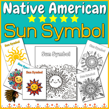 Preview of Sun Symbol ⭐ Native American Unit | Indigenous People | Coloring Pages/Clip Art