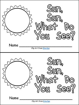 Sun, What Do You See Emergent Reader & Pocket Chart Kindergarten Space