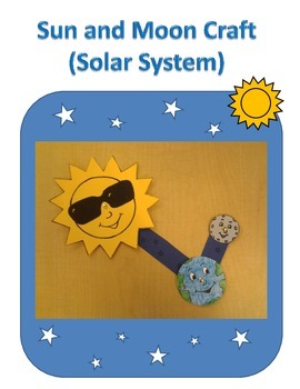 Preview of Sun and Moon Craft plus Writing Template (Solar System)