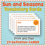 Sun and Seasons Vocabulary Cards