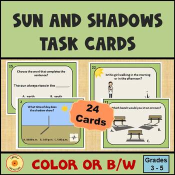 Preview of Sun and Shadows Task Cards with Self-Grading Easel Assessments