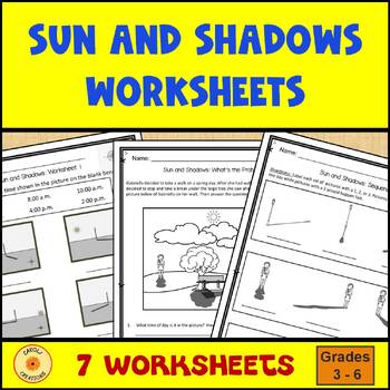 Preview of Sun and Shadows Worksheets Practice or Assessment Easel Ready
