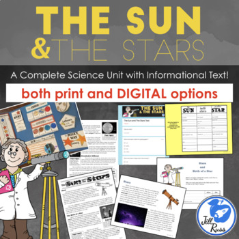 Preview of Sun and Stars Unit with Informational Text, Print and Digital Distance Learning