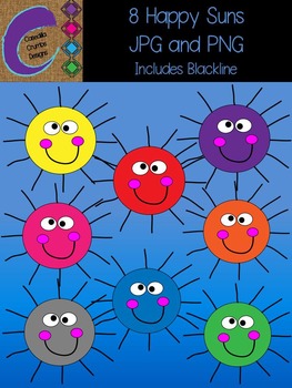 Preview of Sun or Cell MicroOrganism Clip Art 8 Colors