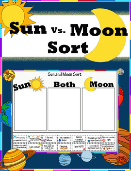 Preview of Sun versus Moon SORT, cut and paste science activity