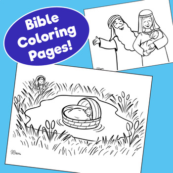 Preview of Sunday School Bible Coloring Pages Pack