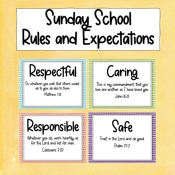 Preview of Sunday School Rules and Expectations