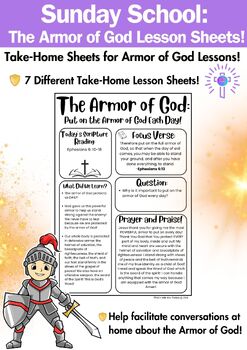 Preview of Sunday School: The Armor of God Take-Home Sheets!
