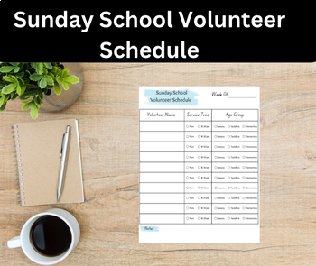 Preview of Sunday School Volunteer Schedule