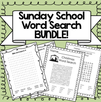 Preview of Sunday School Word Search BUNDLE!