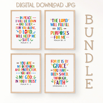 Preview of Sunday school decor. Christian Bible verses posters bundle Vol. 69