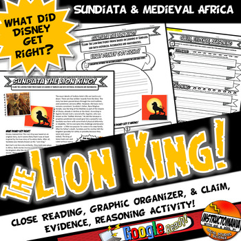 Preview of Sundiata & The Lion King What Did Disney Get Right? African Empires Worksheet