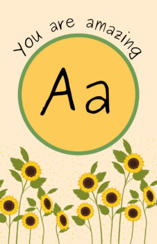 Preview of Sunflower Affirmation Alphabet Decor