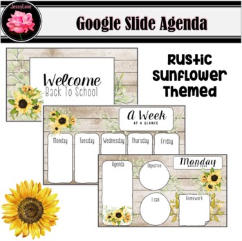 Preview of Sunflower - Back to School Google Slides Agenda