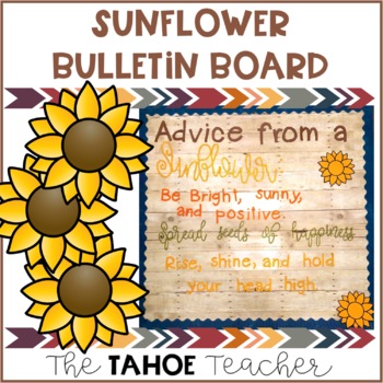 Preview of Sunflower Bulletin Board with Writing Prompt