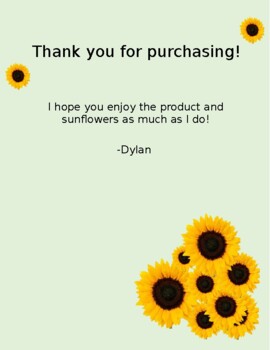 Preview of Sunflower Calendar