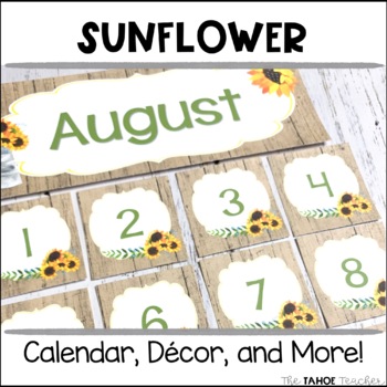 Preview of Sunflower Classroom Decor, Calendar, and More