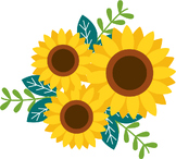 Colorful Sunflower Clipart Set Includes PNG and SVG Files 