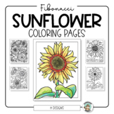 Sunflower Coloring Pages with Fibonacci Spirals