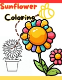 Sunflower Coloring Sheet Free for kids