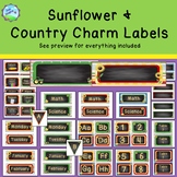 Sunflower Country Farm/Charm Labels - Classroom Decor - bl