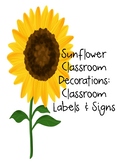 Sunflower Decor: Classroom Signs & Labels