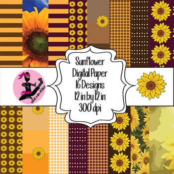 Sunflower Digital Paper Worksheets Teaching Resources Tpt