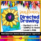 Summer or Fathers Day Craft Sunflower Directed Drawing Art