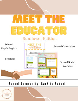 Preview of Sunflower Edition: Meet the Educator (School Psych, Teachers, Counselor, SW)