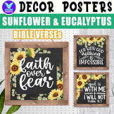 Sunflower & Eucalyptus Bible Verses Religious Classroom De