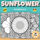 Printable Sunflower Mandala Coloring Pages sheets - Winter
