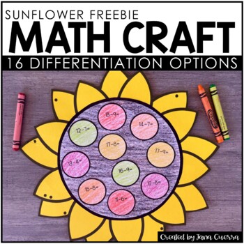 Preview of FREE Sunflower Math Craft | Addition Subtraction Multiplication Division