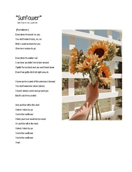 post malone sunflower lyrics