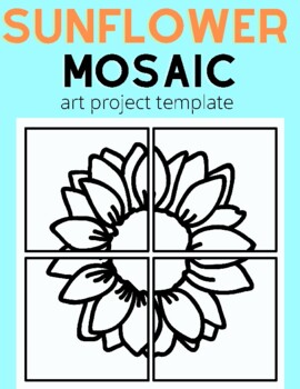 Preview of Sunflower Mosaic Art Project Template / Collaborative Art Project / Van Gogh