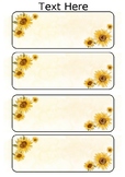 Sunflower Name Tags - Editable