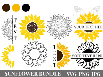 Sunflower monogram svg, Sunflower Butterfly svg, flower monogram