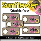 Sunflower Schedule Cards Classroom Decor Visual Display
