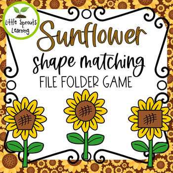 Preview of Sunflower Shapes Matching File Folder Game