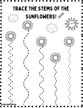 Preview of Sunflower Stem Tracing for Occupational Therapy, Pre-Writing Skills & Fine Motor