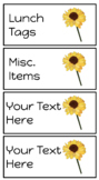 Sunflower Teacher Toolbox Labels