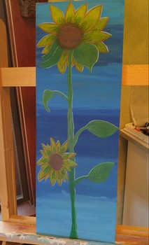 Preview of Sunflower Tempera Painting Lesson Plan
