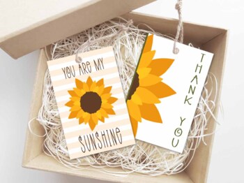 Preview of Sunflower Thank You Gift Tags / Teacher Appreciation Week